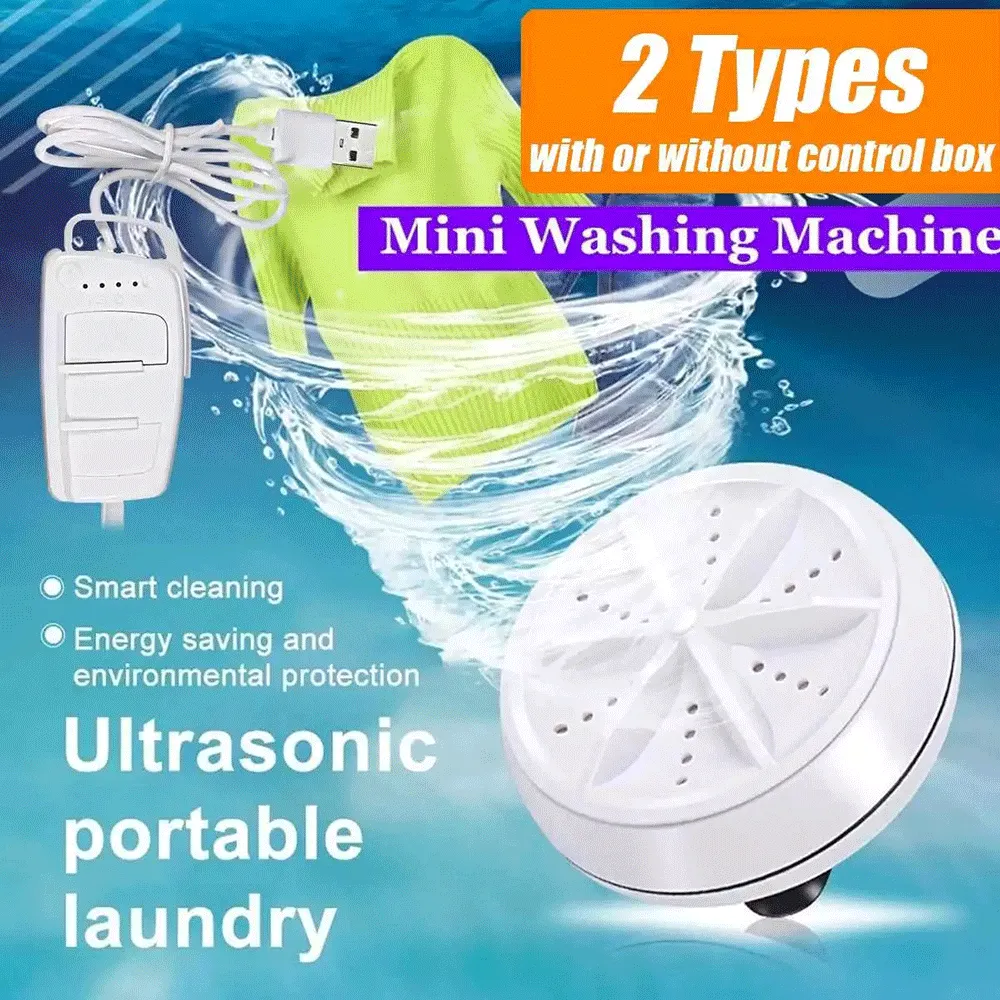 Mini Washing Machines Portable Personal Remote Rotating Ultrasonic Turbines Washer USB Convenient Laundry for Travel Home Trip