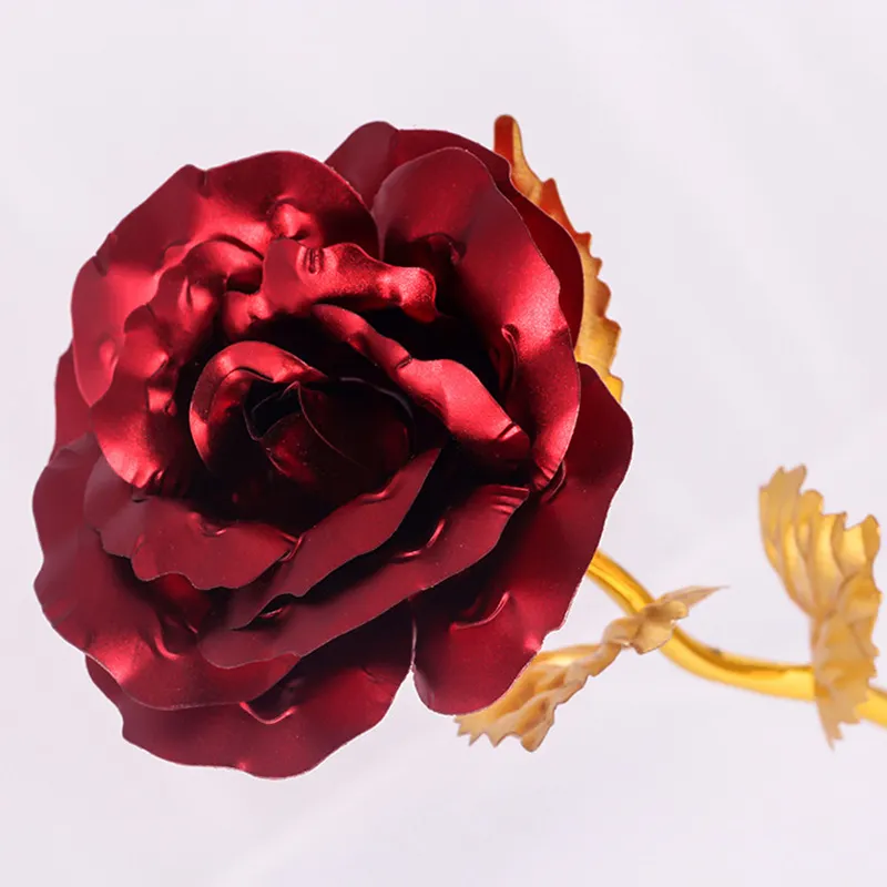 Fashion 24k Gold Foil Plated Rose Creative Gifts Lasts Forever Rose for Lover`s Wedding Valentine Day Gifts Home Decoration