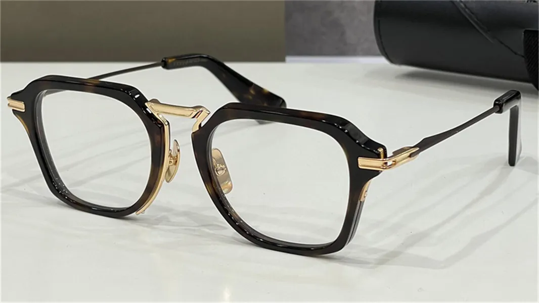 Novo design de moda masculino óculos ópticos 413 K armação quadrada de plástico ouro vintage estilo simples óculos transparentes lentes transparentes de alta qualidade óculos retro delicados