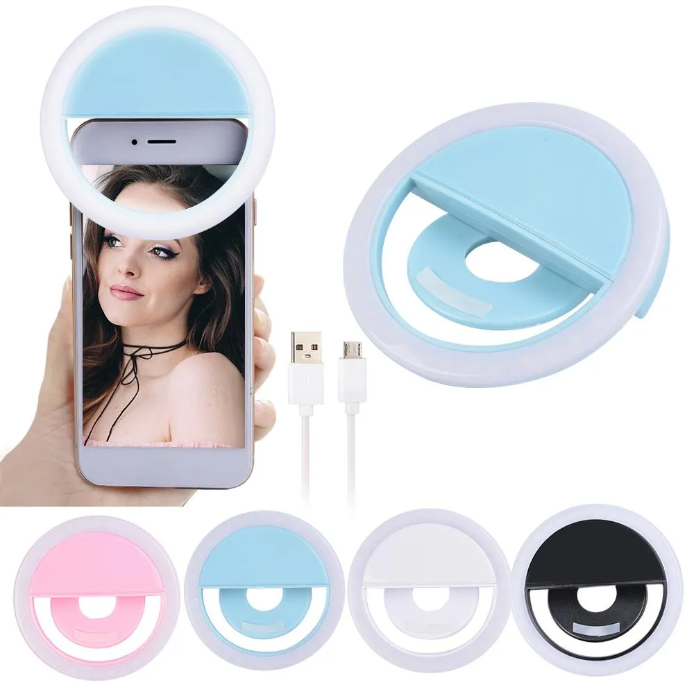 Şarj LED Flaş Güzellik Selfie Lambası Açık Selfie Yüzük Işık Şarj Edilebilir Tüm Cep Telefonu için Ücretsiz Kargo
