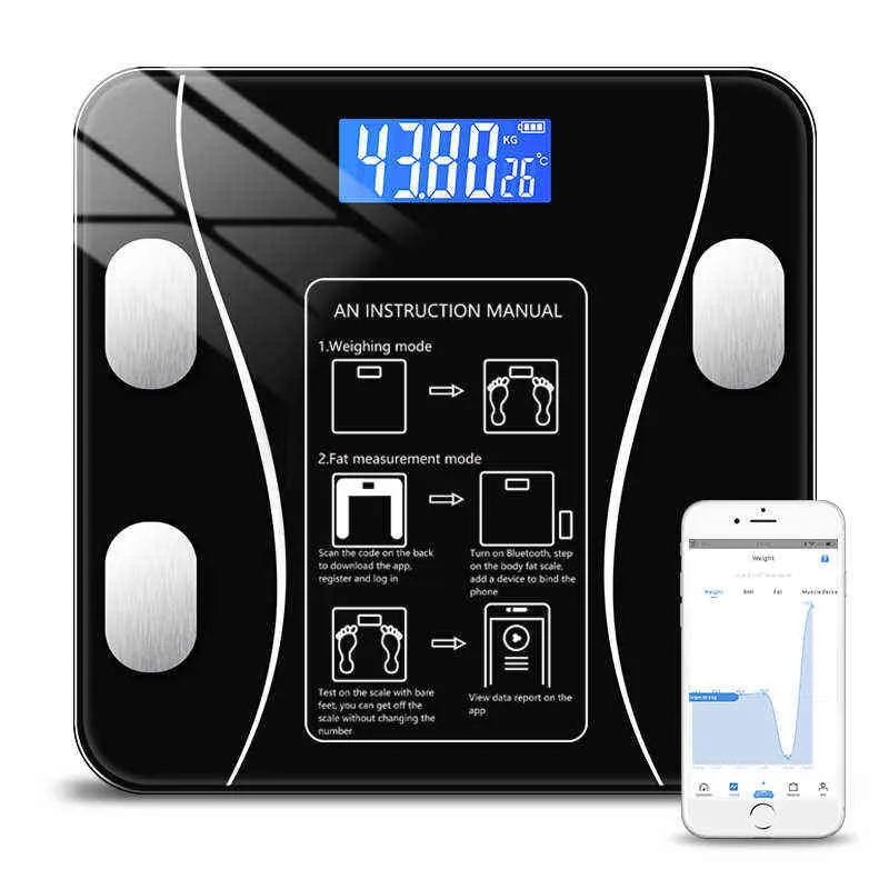 Intelligent Digital Weight And Fat Scale. Body Composition