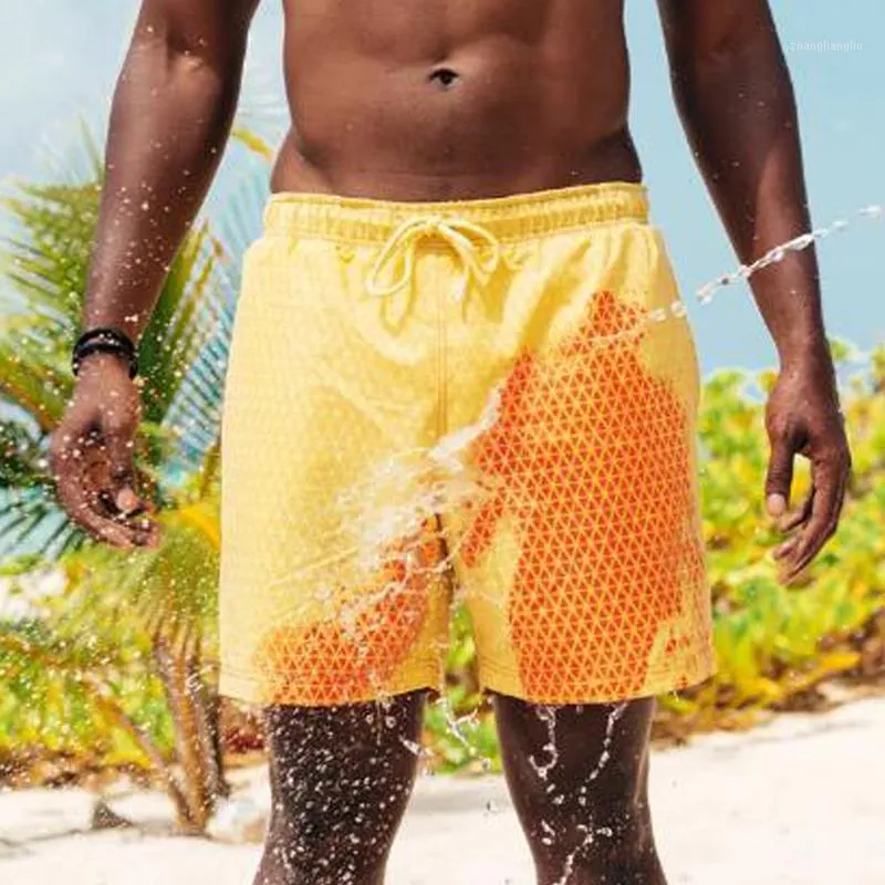 Men's Swimwear Color Changing Swim Trunks Boys Children Discoloration Beach Pants Shorts Swimsuit1