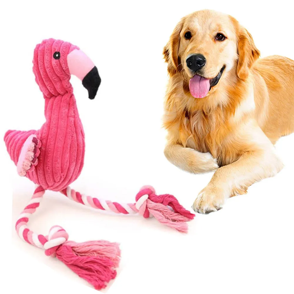 Hot Peluche Flamingo Pet Squeaky Giocattoli per Cani di Piccola Taglia Denti Puliti Cucciolo di Cane Giocattolo da Masticare Squeak Animali Domestici Accessori Forniture per Cani