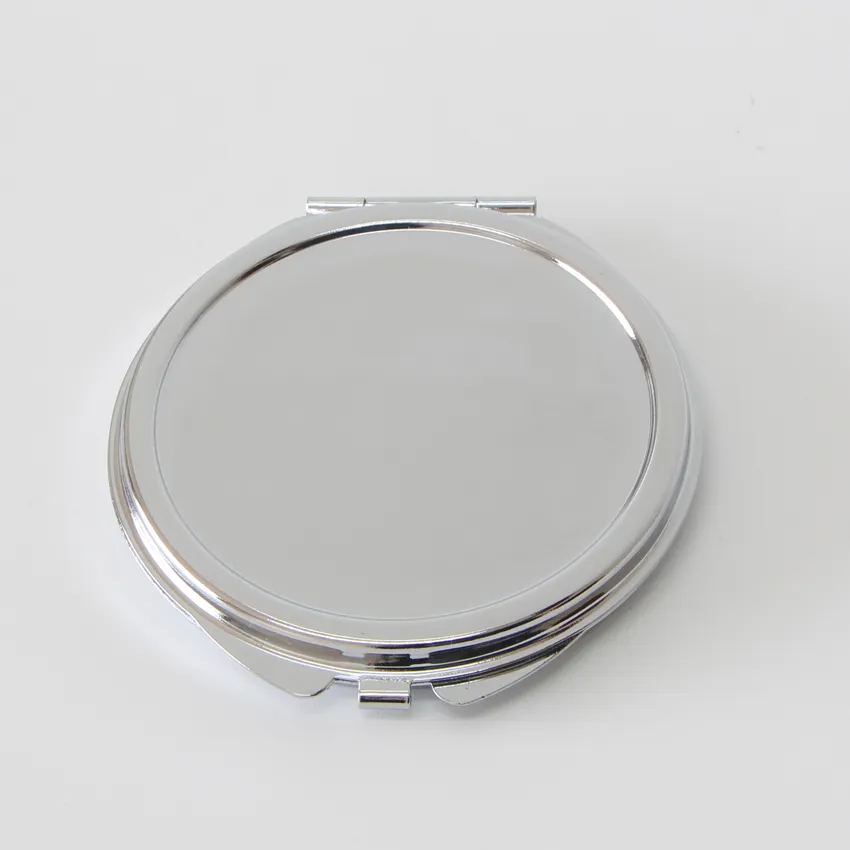 Mini Silver Color Aangepaste Ronde Compact Mirror (6.2 * 6.6cm)