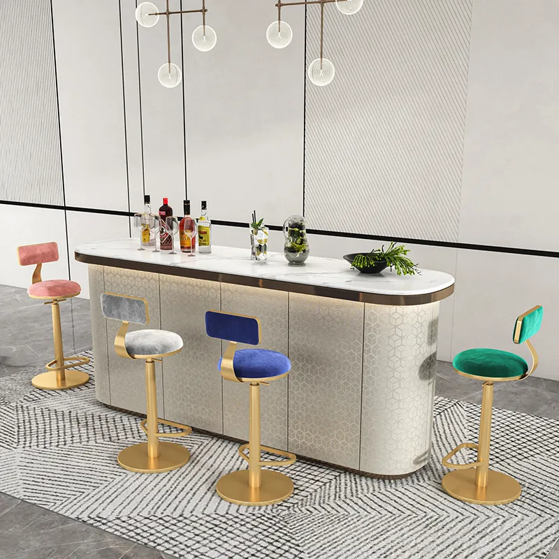 mobili da bar Sgabelli da bar sollevabili Sedie lightluxury ferro Spin schienale sedia da bar reception bancone sgabello Mobili per la casa regolabile159t