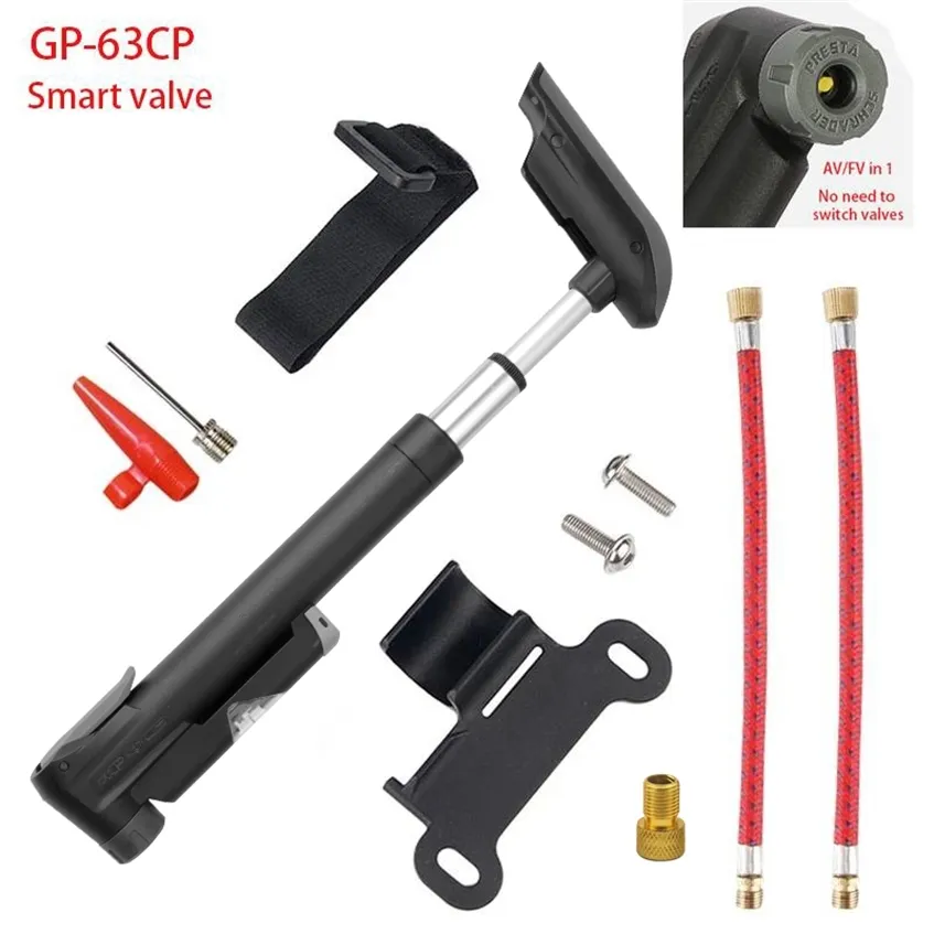 Pompe da bicicletta Giyo GP-04S/41S/63CP Mini 120 Psi MTB Mountain Road Bike Pompa Smart Schrader/Presta Gonfiatore per pneumatici AV/FV 220225