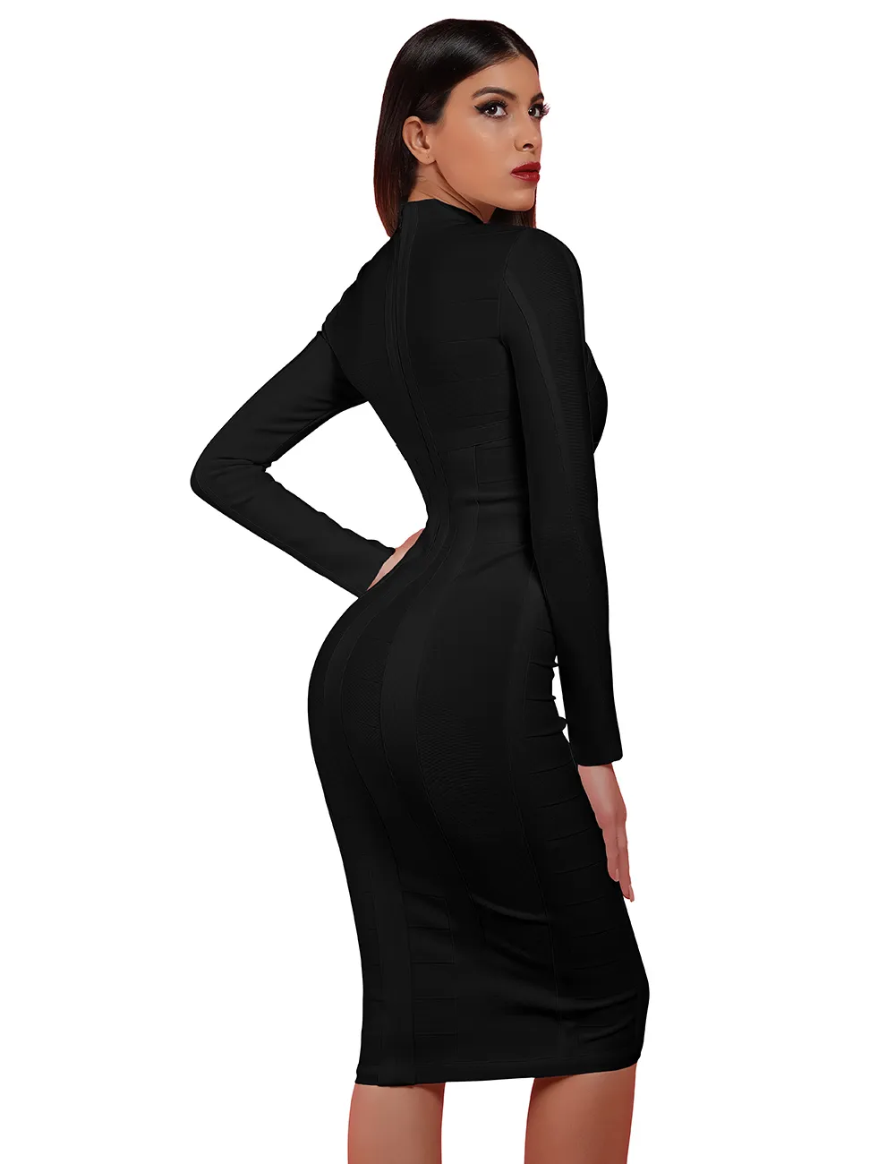 chinese dress ladies Black Midi 2 Way Zip Up Sequin Contrast Dress