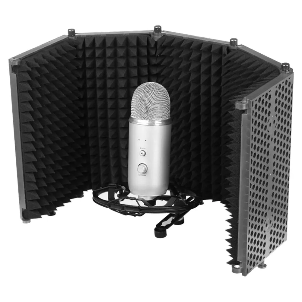 Txmh Foldable Microphone Isolation Shield 5 Panel High Density Studio ...