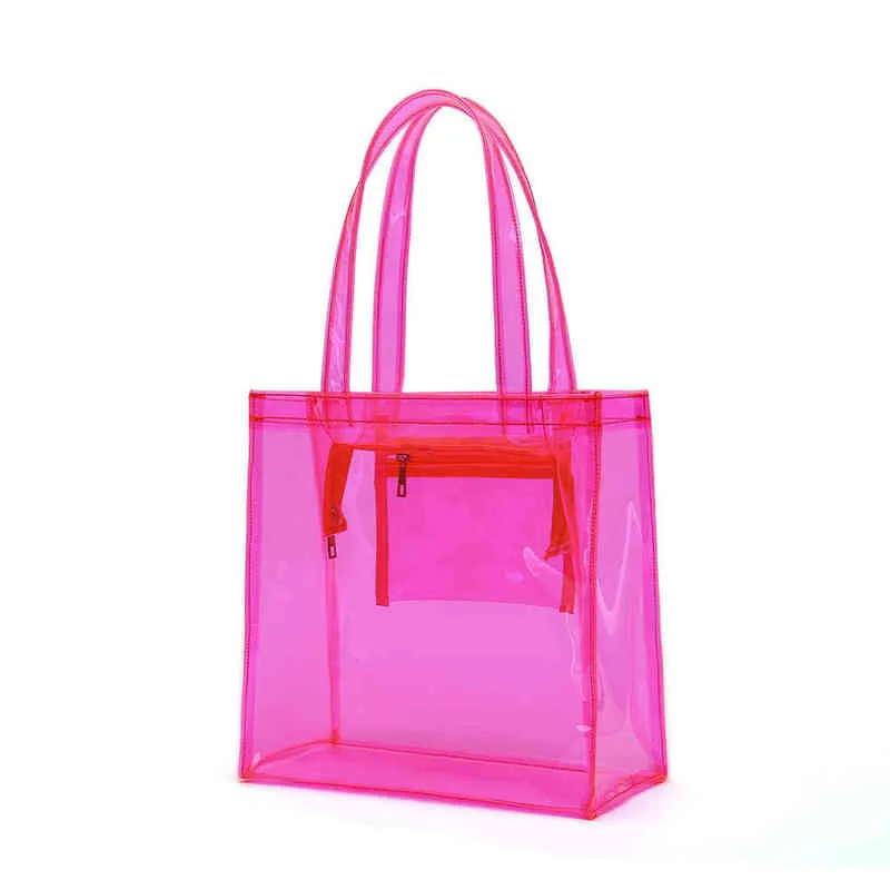 Clear pink tote bag deals