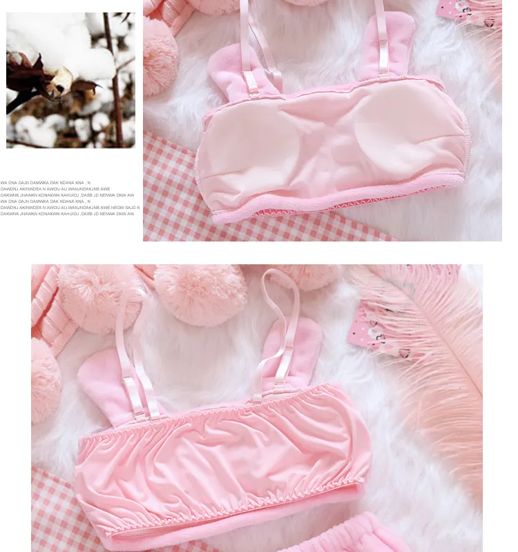 Melody Cinnamoroll Velvet Tube Top Panties Set For Girl Underwear Bra  Bloomers.