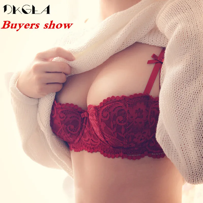 Sexy Embroidery Lace Bras Push Up Half Cup Bra For Women Wedding