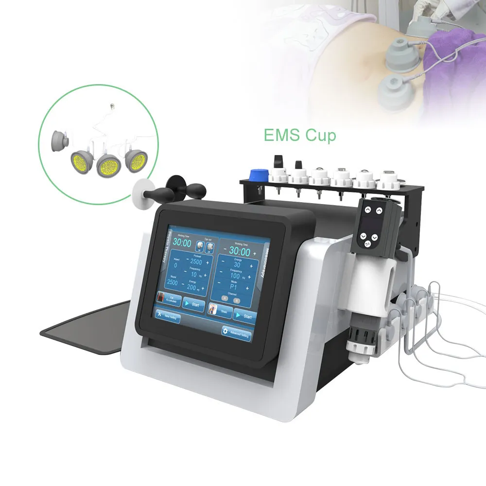 Tillverkare 3 i 1 Tecar Full Body Massager Shockwave Ed-behandling EMS Fettavlägsnande enhet fysioterapi Shock Wave Therapy Instrument