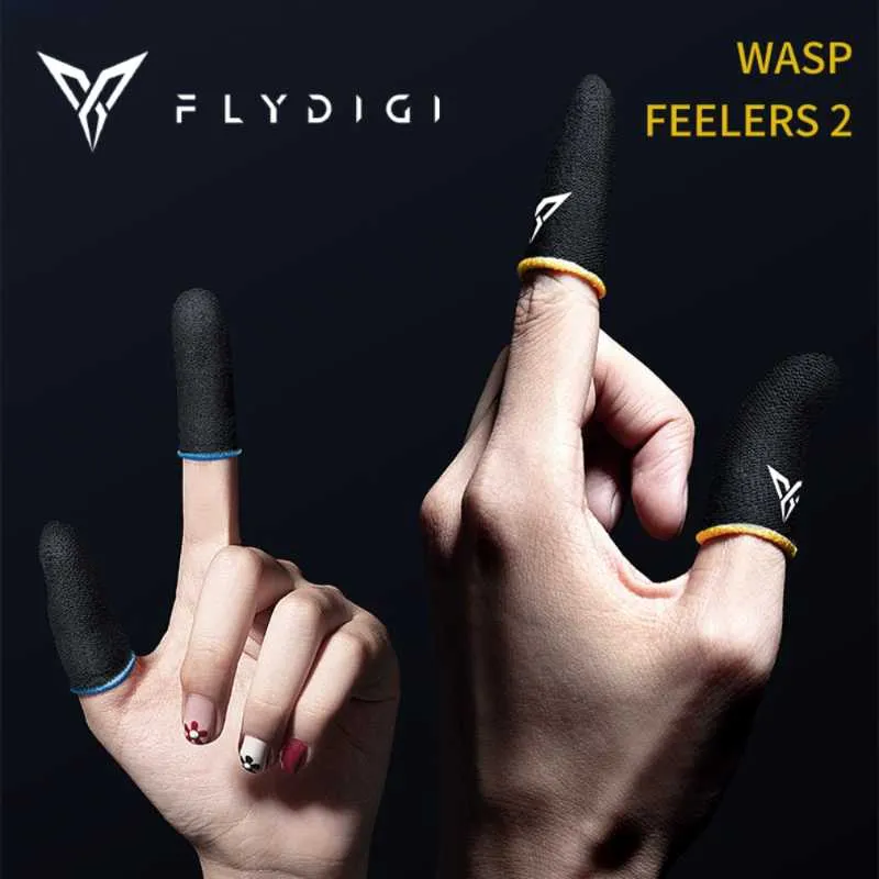 Flydigi Wasp Feelers 2 Finger Sleeve Sweat-Proof Finger Cover Mobiltelefon Tablett PUBG Game Pekskärm Thumb 4 PCS