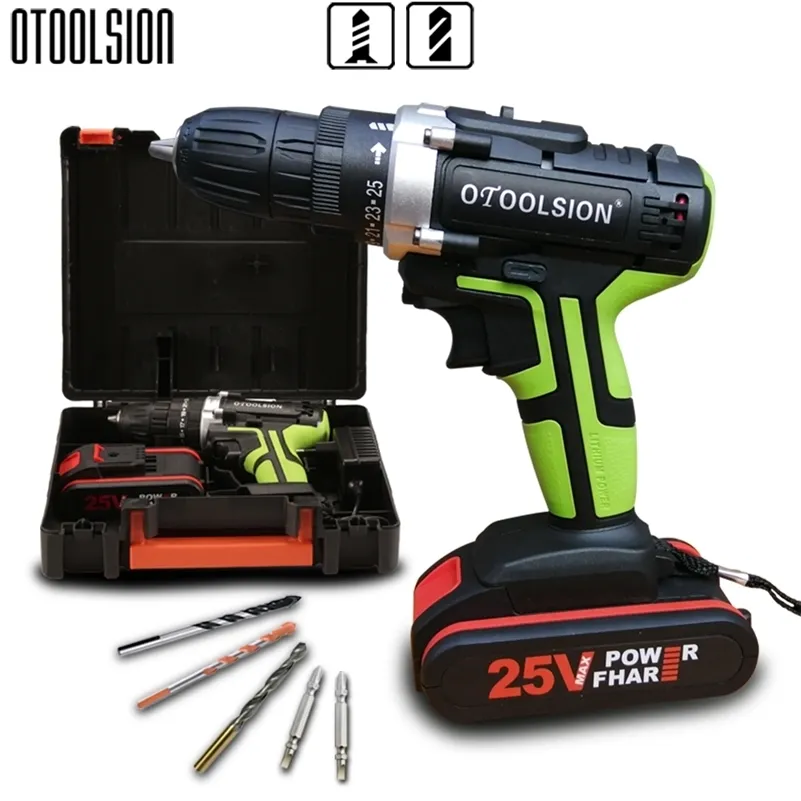 25V Battery Power Tool Set Trådlösa skruvmejslar Elektrisk skruvmejsel + Drill Parts 201225