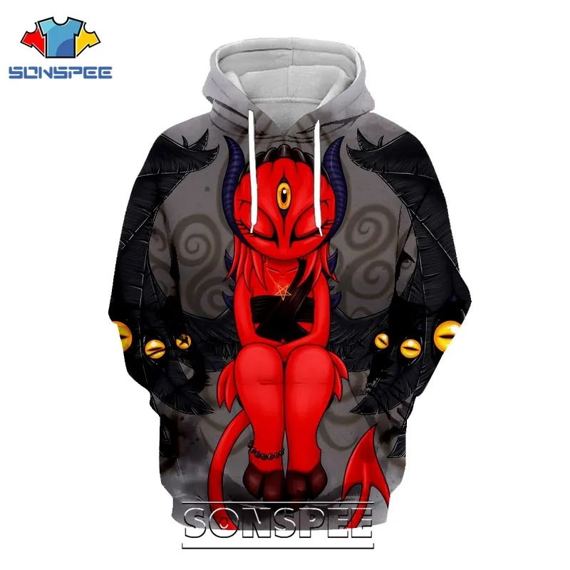 SONSPEE 3D Print Satan Hoodie Men Women Casual Demon Coat Streetwear Hip Hop Pullover Tops Death Evil Satanism Sweatshirt (5)