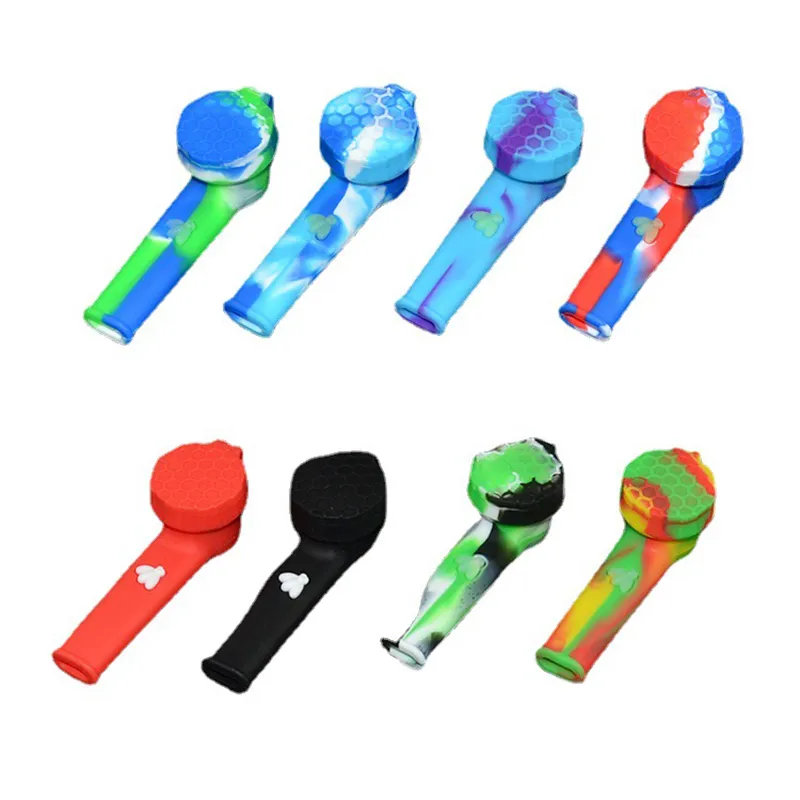 Silicone smoking pipe Popular integrated water smoke set with Glass Bowl Animal shape Pipes