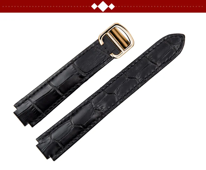 Avec fermoir qualité supérieure peau de vache bracelet en cuir véritable interface convexe pour hommes femmes montre remplacer la bande cassée