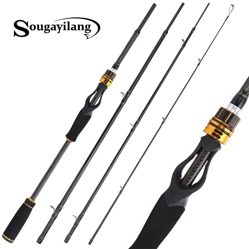 Sougayilang 1.8m 2.1m 2.4m Casting Fishing Rods with 24 Ton Carbon Fiber Latest Serpentine Reel Seat Ultra Light Pesca Pole 220210