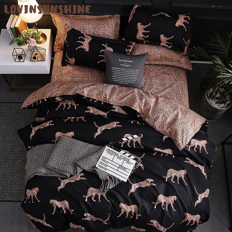 LOVINSUNSHINE Duvet Cover King Size Queen Size Comforter Sets Leopard Printing Bedding Set AB#196 Y200111
