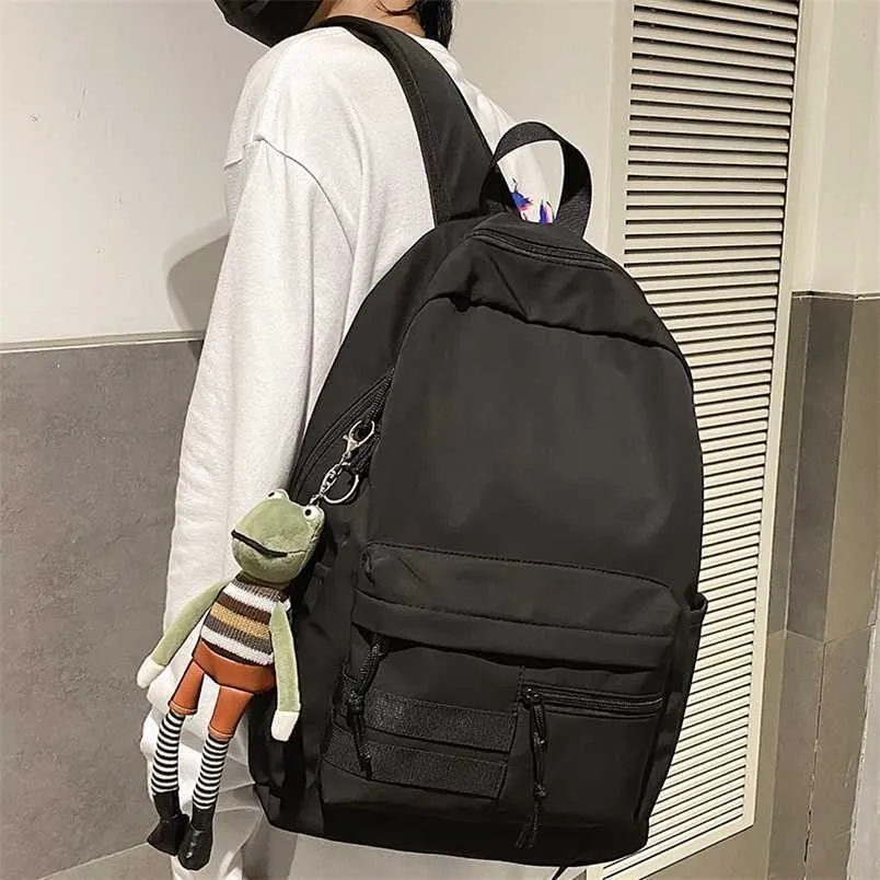 Fashion Men Backpack Unisex HOCODO Laptop Schoolbag Waterproof Nylon Casual Travel Solid Color College Student Bag 202211