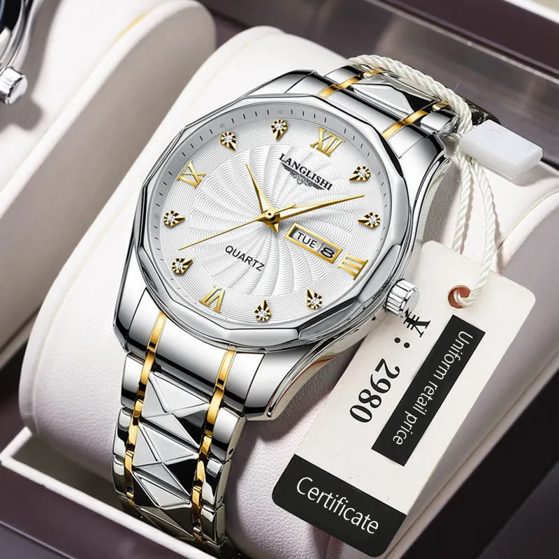 Мужские кварцевые часы с выпадающими ролями, лучшие роскошные брендовые часы, мужские золотые часы из нержавеющей стали, Relogio Masculino, водонепроницаемые rgdf239m