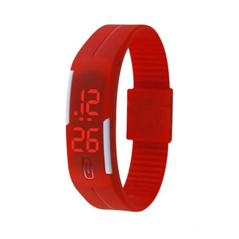 Touch Screen Led Digital Silicone Sport Wrist Watch Män Kvinnor Armband Klocka 2021