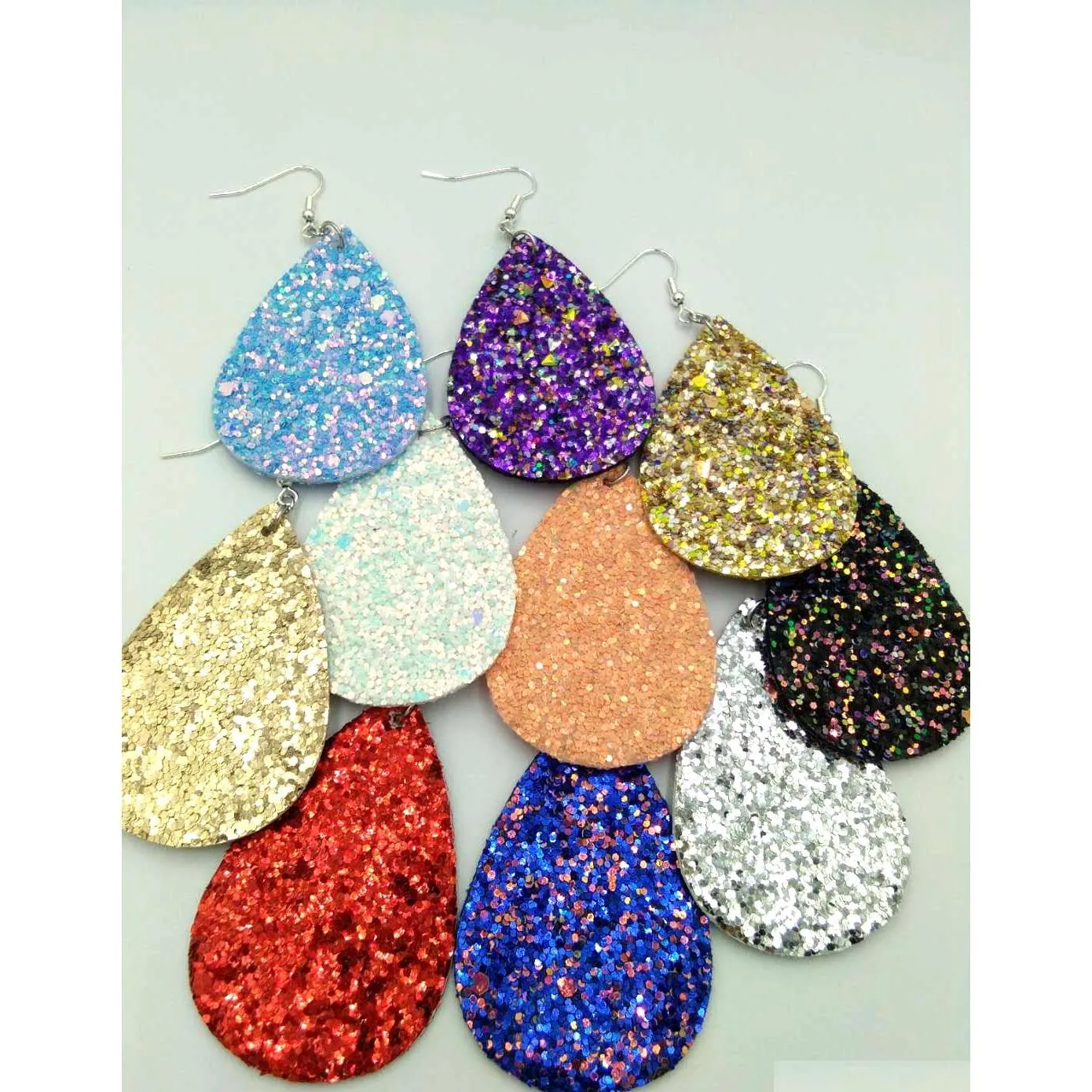 20 colors boho pu leather teardrop dangle statement earrings for fashion trendy jewelry women water drop leather earrings