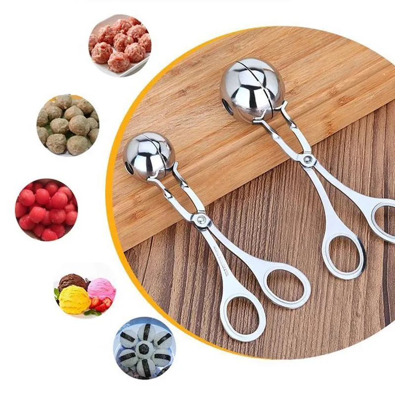 Kitchen Convenient Meatball Maker Stainless Steel Stuffed Meatball Mould Clip DIY Fish Meat Rice Ball Make Spoon Meatball Tools BH3942 TQQ