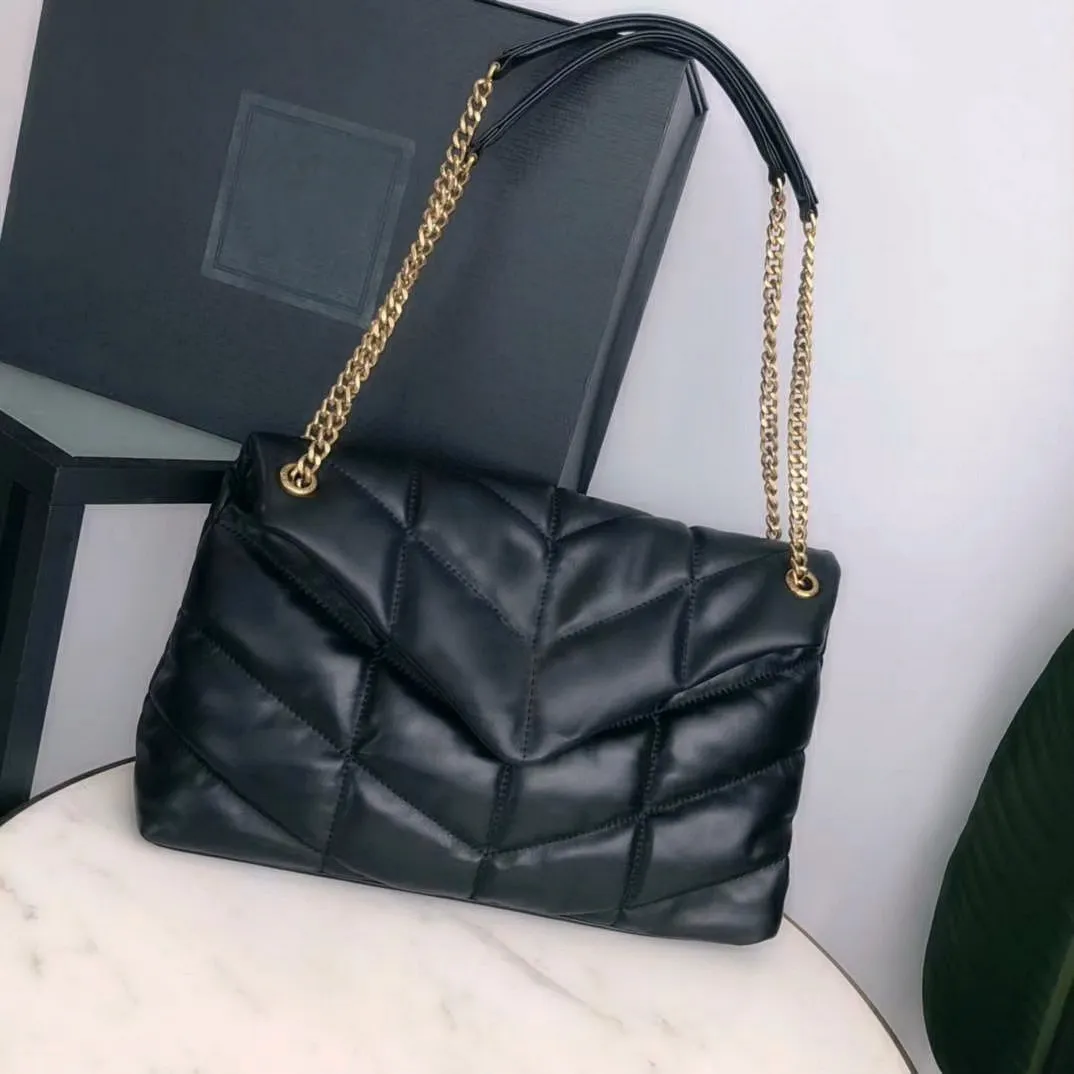 Skórzana torebka z łańcuszkiem rozdymka torba crossbody torby na ramię dla kobiet sacoche fashion lady łańcuchy torebki owca łańcuszek torebka messenger koperta jagnięca mini