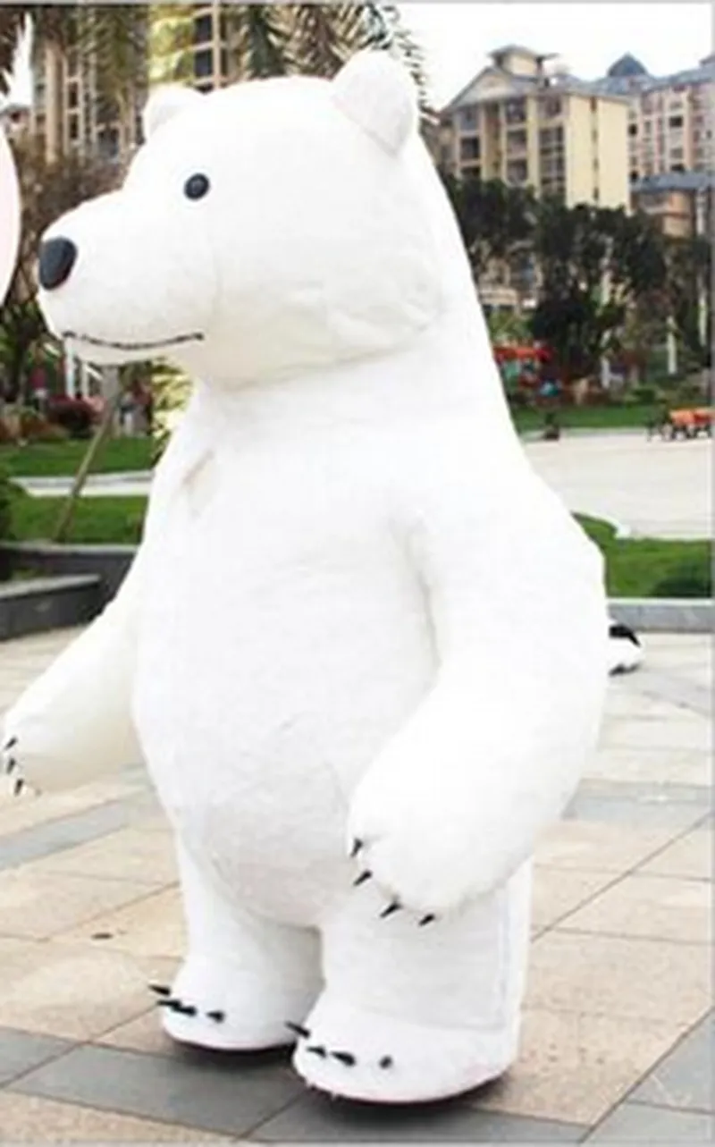 Maskottchen-Kostüme, aufblasbares Panda-Maskottchen-Kostüm, Eisbär, 2,6 m, 3 m hoch, Fursuit, kurzer Plüsch, individuell anpassbar für Erwachsene, geeignet für 1,9 m Körpergröße