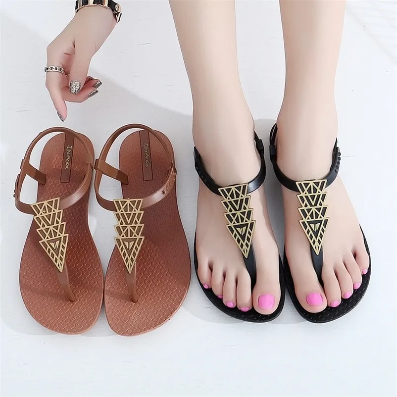 Ipomoea Dam Sandaler Flip Flops Sommar Platta Skor Kvinna Bohemian Dam Semester Strandsandaler Femme SH041401 220226