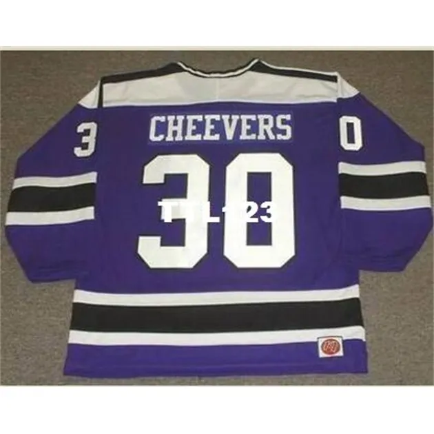 Mens #30 Gerry Cheevers Cleveland Crusaders 1974 CCM Vintage Home Hockey Jersey ou personalizado qualquer nome ou número Retro Jersey