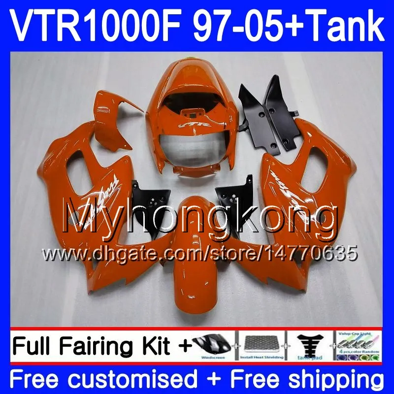+ Tank för Honda Superhawk VTR 1000 F 1000F VTR1000 F Bodys 56HM.144 VTR1000F 97 02 03 04 05 1997 2002 2003 2004 Glans Orange 2005 Fairings