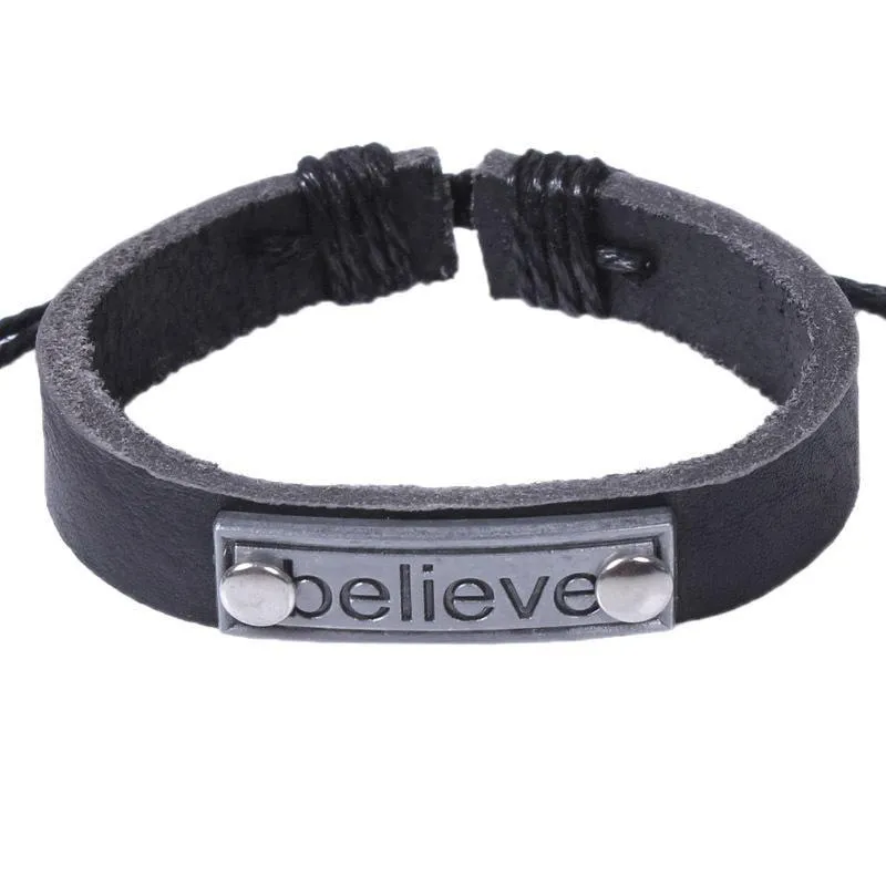 Bracelet en cuir à breloques Believe Best Friends Gift Bracelets d'amitié