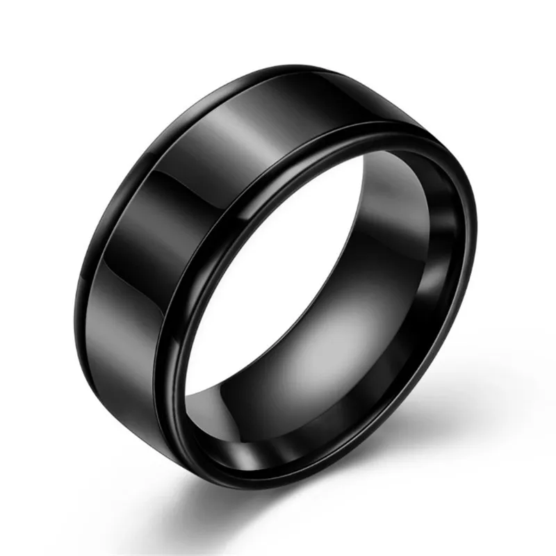 New Brand Simple Black/Silver Color/Gold Color Stainless Steel Wedding Rings For Men Women Fashion Jewelry Wholesale