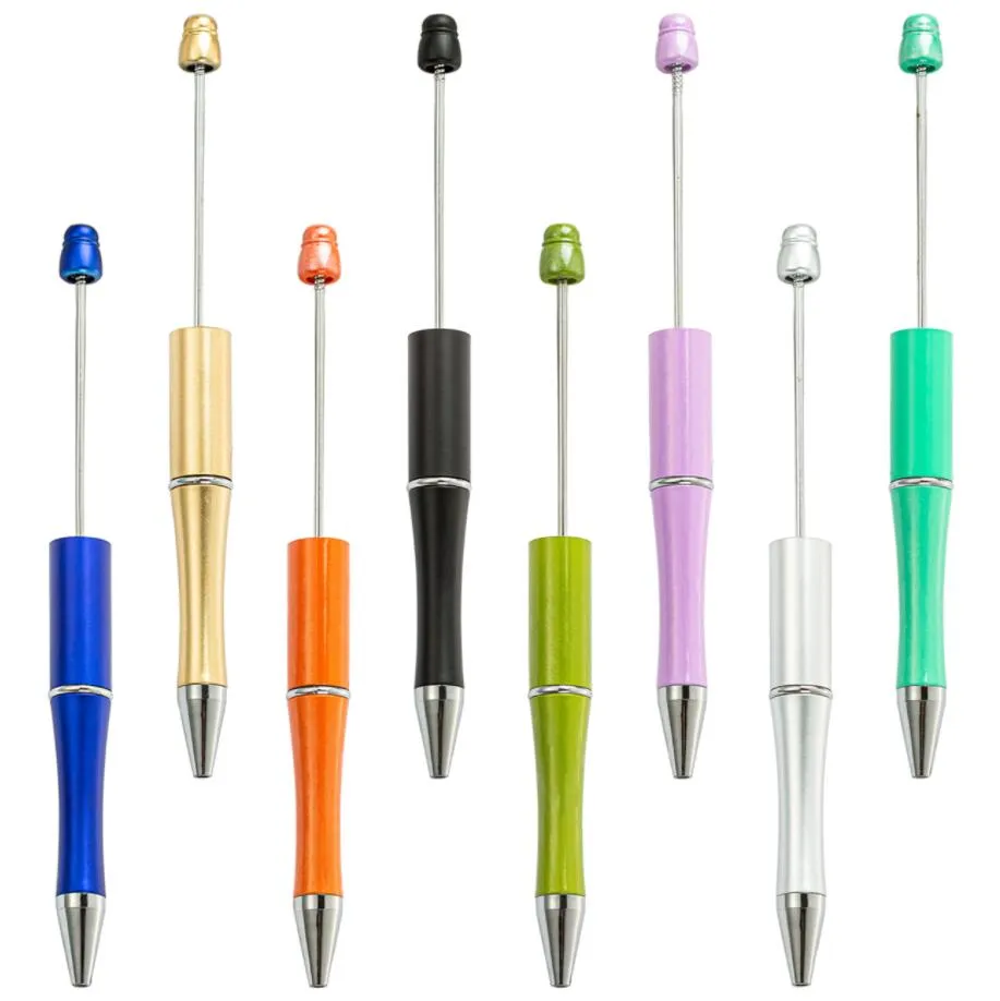 Creative plastique bricolage stylos perlés drôle stylo à bille pour enfants étudiants personnalisé papeterie cadeaux bureau fournitures scolaires