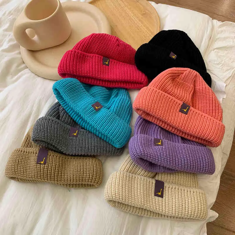 LunaDolphin – casquette en laine de Melon pour fille, accessoire coloré, girafe, chaud, doux, Flexible, à poils froids, mode hiver 2021
