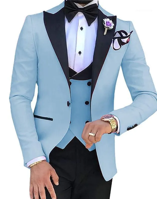 Mais recente casaco calça projetos bege homens terno baile smoking slim fit 3 peça ternos de casamento do noivo para blazer personalizado terno masuclino1