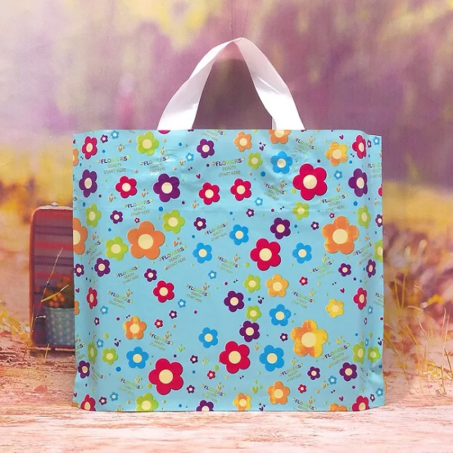 Plastic Card Factory Gift Bags Bag 30*25cm With Handle Flower Cartoon