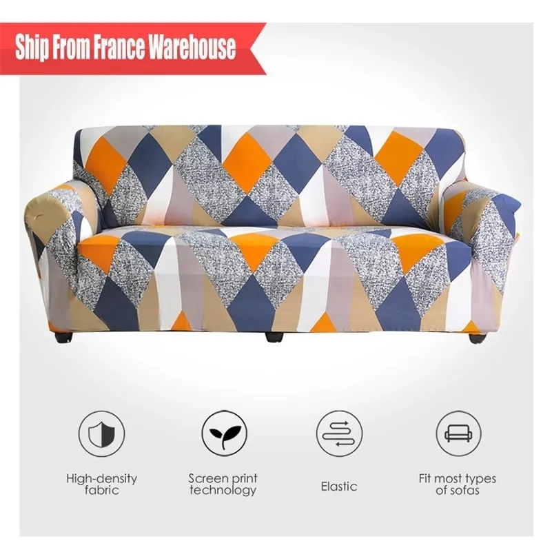 Geometrisk elastisk soffa för vardagsrum modern sektion hörn soffa slipcover soffa cover chair protector 1/2/3/4 sits lj201216