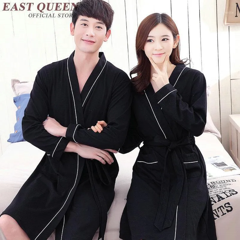 Men's Sleepwear Long Sleeve Male Robe Woman Unisex Bath Couples Bathrobe Solid Color Lovers M-4XL 2267 YQ1