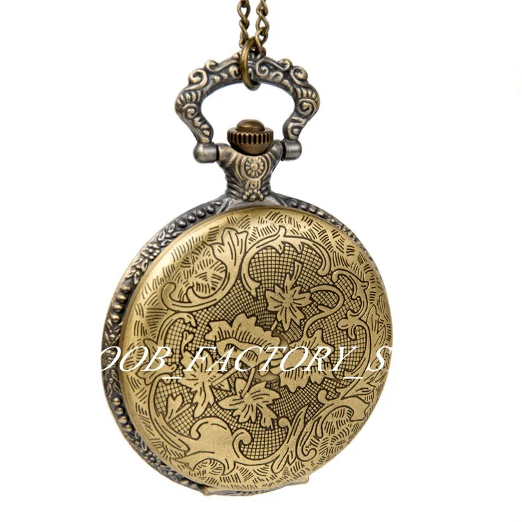 New style large lotus pocket watch necklace retro jewelry wholesale epoxy sweater chain fashion fashion watch pocket watch