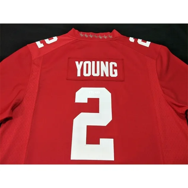 2324 Ohio State Buckeyes Chase Young # 2 véritable broderie College Football Jersey Taille S-4XL ou personnalisé n'importe quel nom ou numéro de maillot
