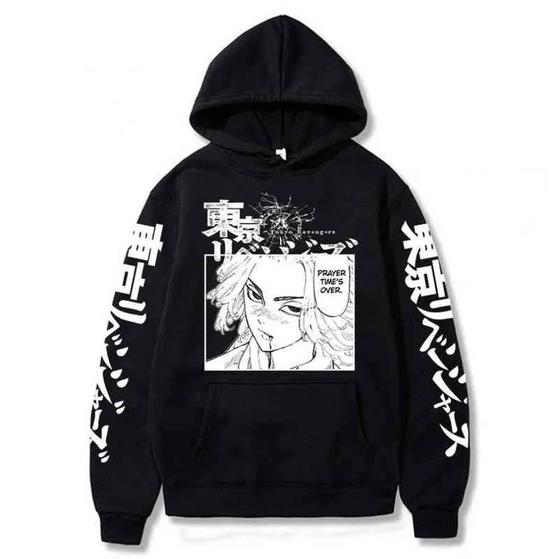 Anime Tokyo Revengers Printed Hoodies Harajuku Sweatshirts Loose Long Sleeve Pullover Print Streetwear for Men H1227