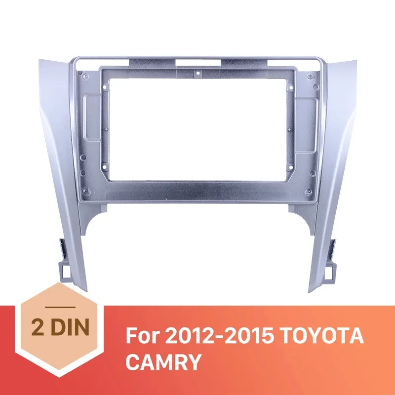 10.1 inch Silver car radio Frame for 2012 2013 2014 2015 TOYOTA CAMRY Audio Dash Trim Fascia Panel Kit