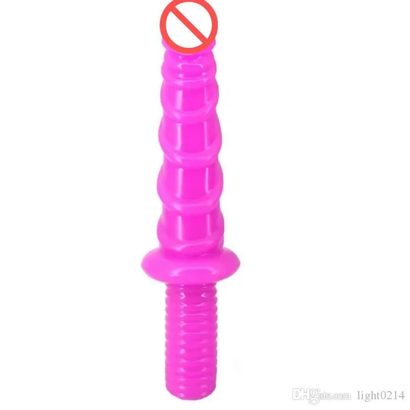 Soft Silicone Large Dildos Anal Plug Thread Backyard Bead Artificial Penis Super Long Anal Dildo with Handle Sex Toys C3-1-82