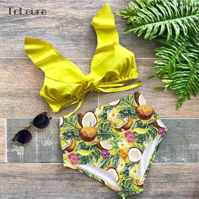 2019-New-Sexy-High-Waist-Bikini-Swimwear-Women-Swimsuit-Push-Up-Biquini-Ruffle-Bathing-Suit-Bandage (3)