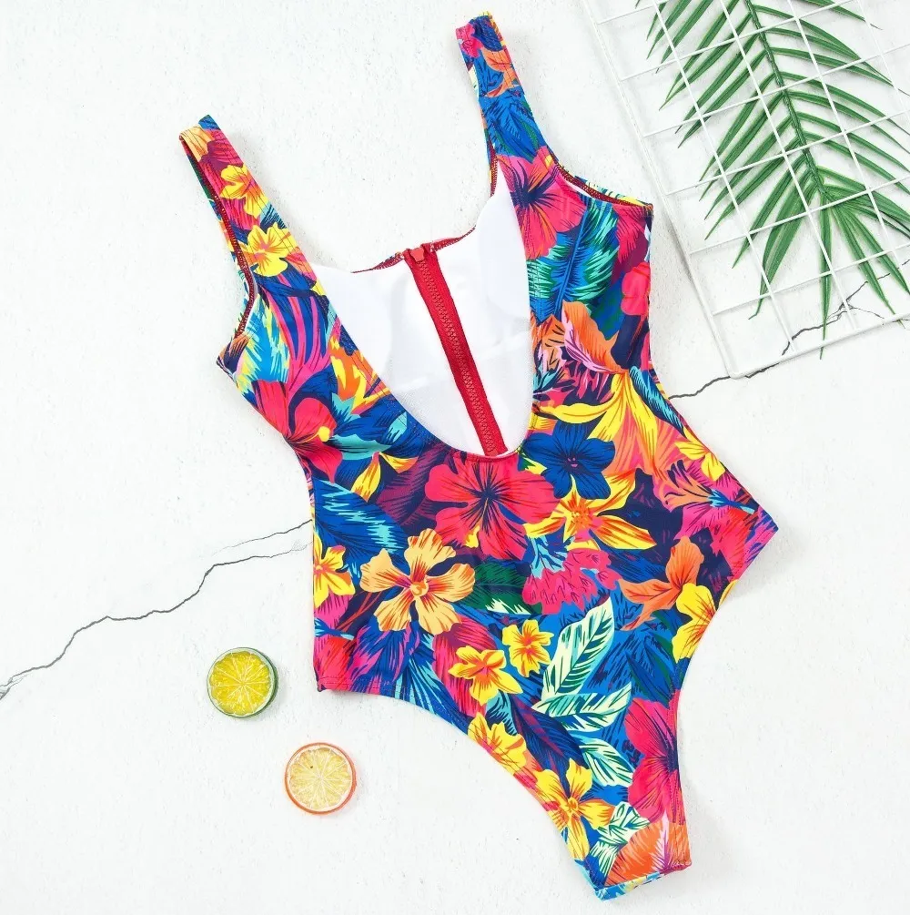 One Piece Swimsuit 2020 New Sexy Deep-V Swimwear Women Lemon Cut Out Bathing Suits Beach Wear Swim Maillot de Bain Monokini1~14