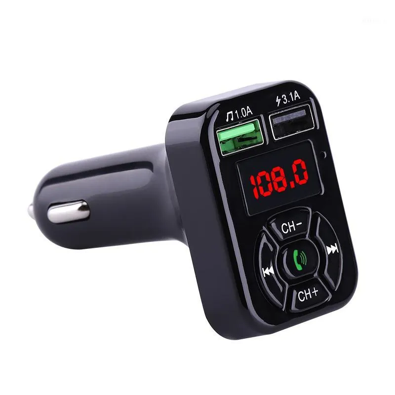 Bil Bluetooth 5.0 FM-sändare Dual USB Fast Laddare 3.1a Aux Car Kit Handsfree Audio Receiver Auto MP3 Player FM Modulator1