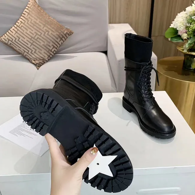 2020 new Top designer leather high-top shoe women with letterhead logo printed on Martin boots cowhide size 35-40 With box